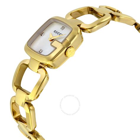 original gucci gold tone mother of pearl watch